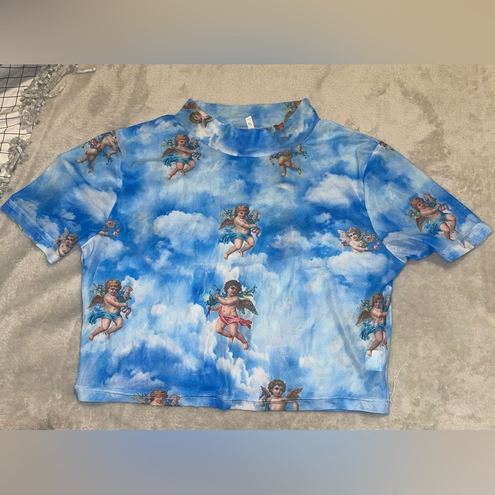 Angel mesh crop top